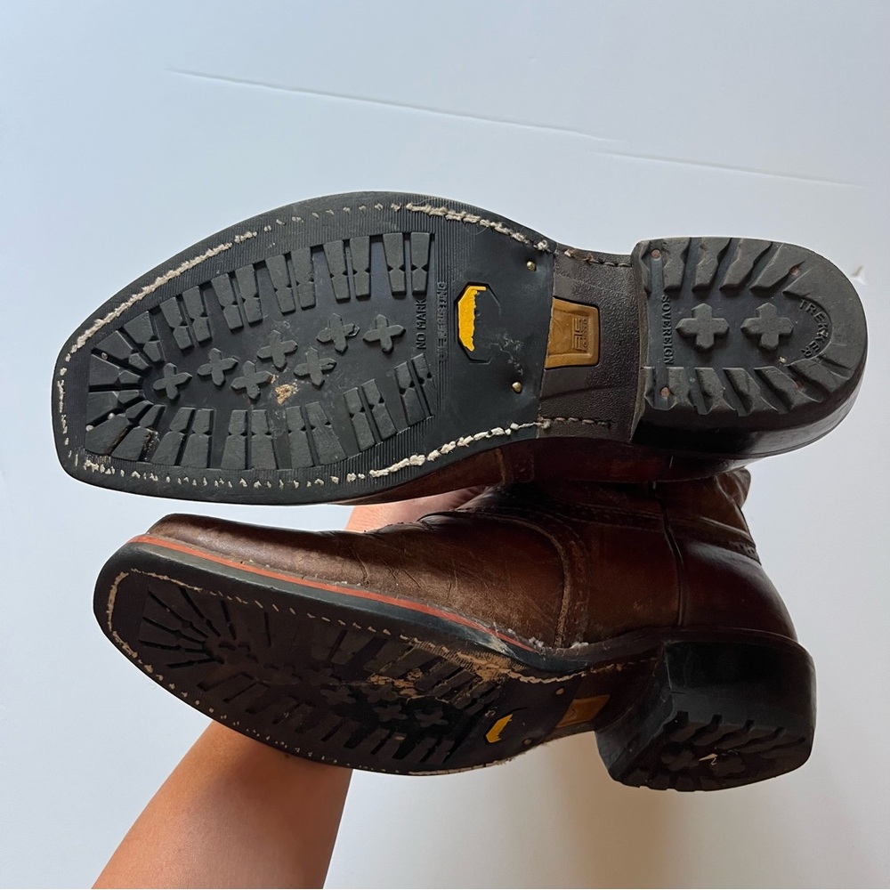 Ariat Brown Cowboy Western Boots Classic Design - Picture 7 of 8